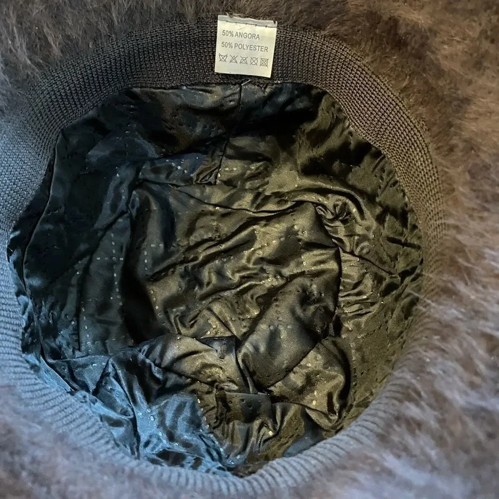 Vintage 90s Brown Angora Bucket Hat One Size